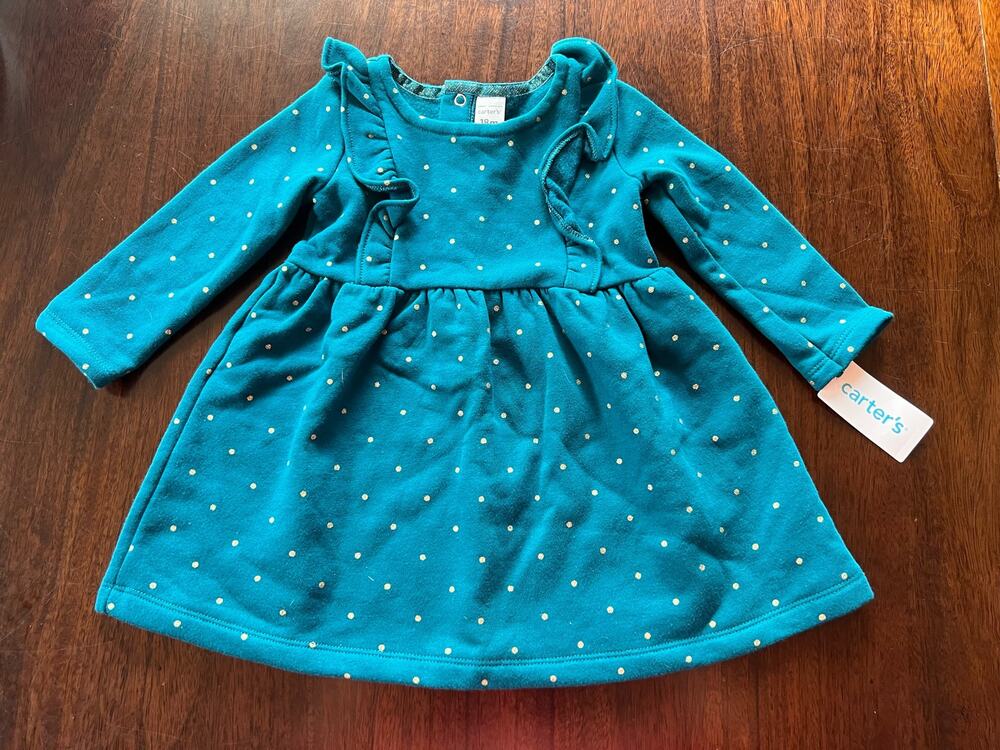 NEW Carter's Long Sleeve Dress with Diaper Cover Size 18 Months